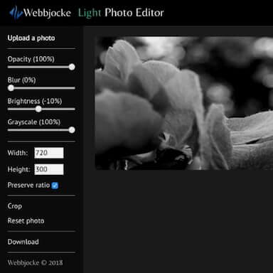 Banner for the online photo editing tool Dark Photo Editor